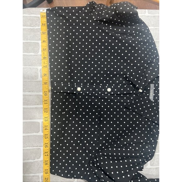 Liz Claiborne Womens Polka Dot Top Size M Black White Career Office - Picture 7 of 11